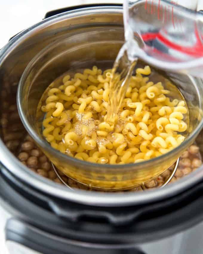 adding water to pasta in the instant pot