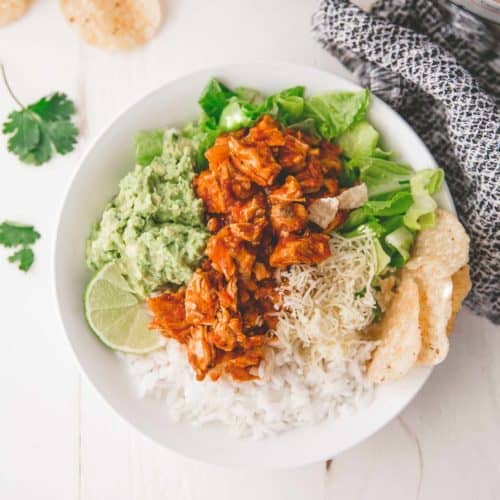 Instant Pot Burrito Bowls (with chicken!) - Fit Foodie Finds