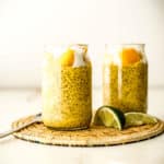 Mango Chia Seed Pudding in glass jars