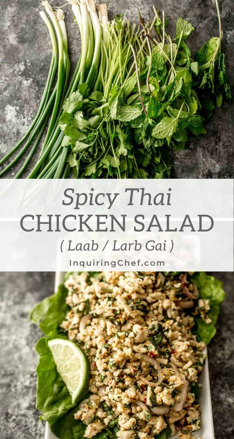 Thai Minced Chicken Salad (Laab / Larb Gai)