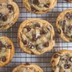 chocolate chip cookies on a cooling rack