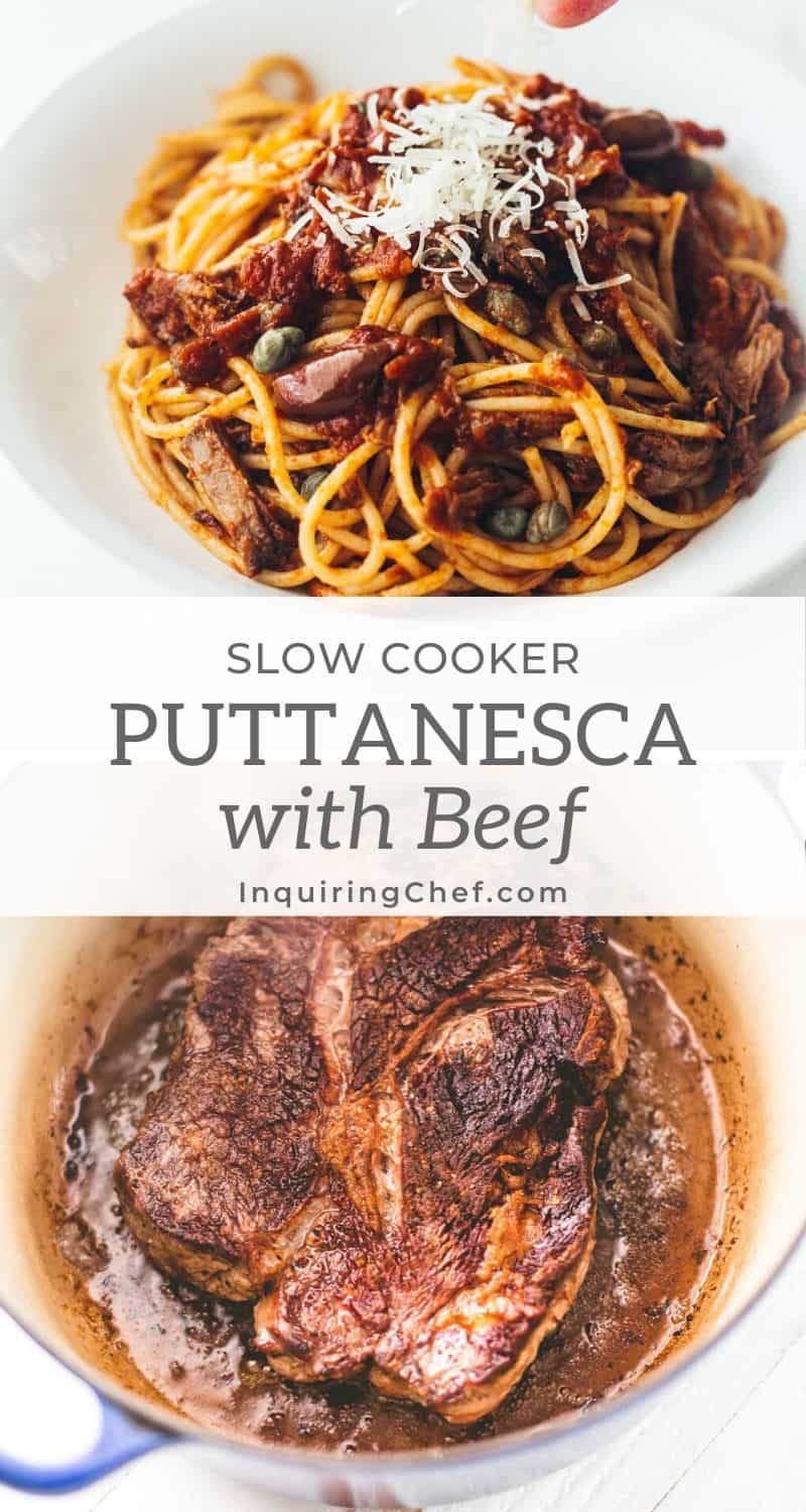 Slow Cooker Puttanesca with Beef