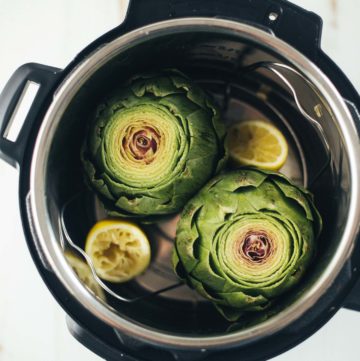 Artichokes and lemons in an instant pot