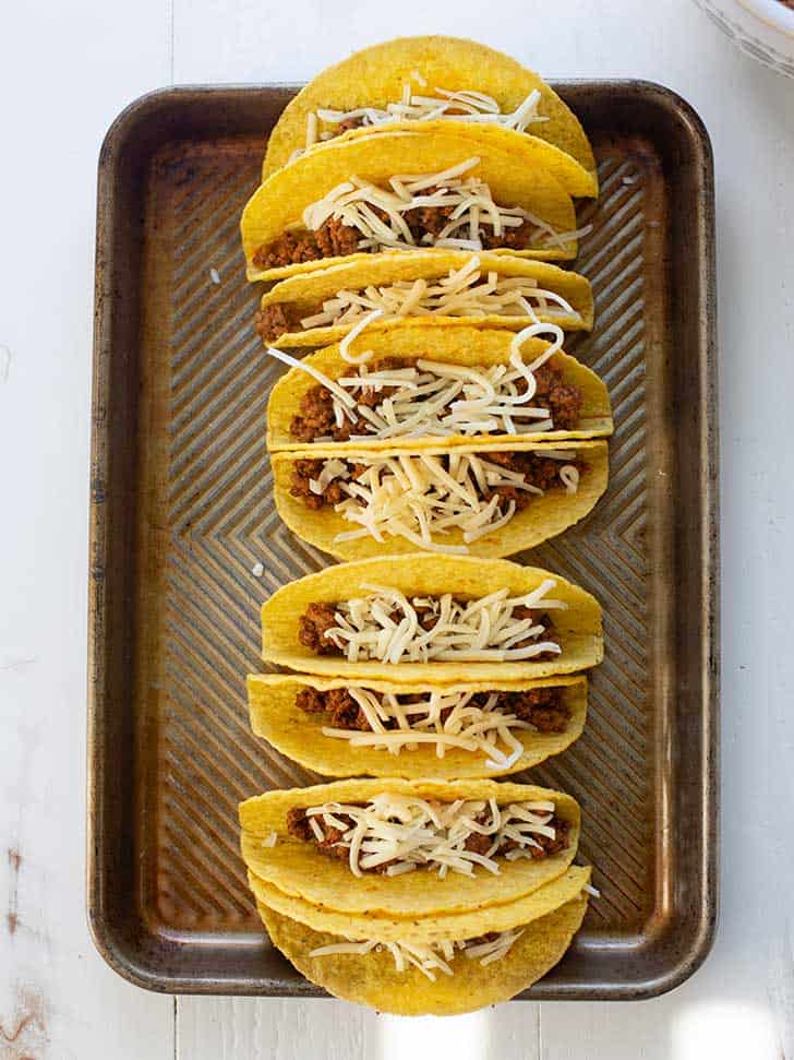 Sheet Pan Tacos on a baking sheet