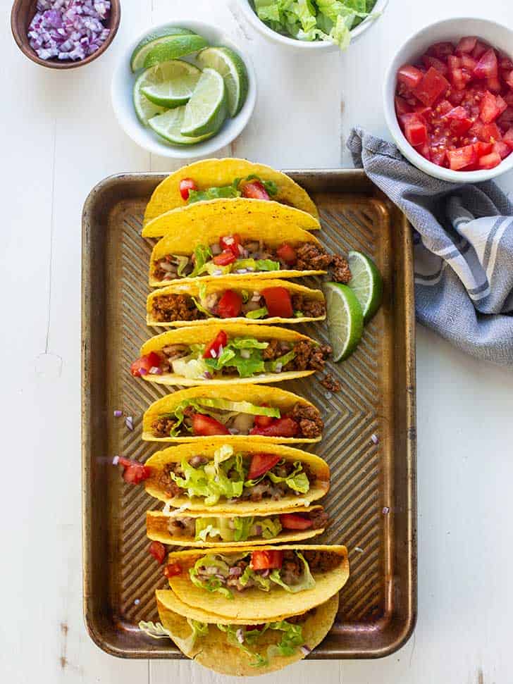 Sheet Pan Tacos on a baking pan