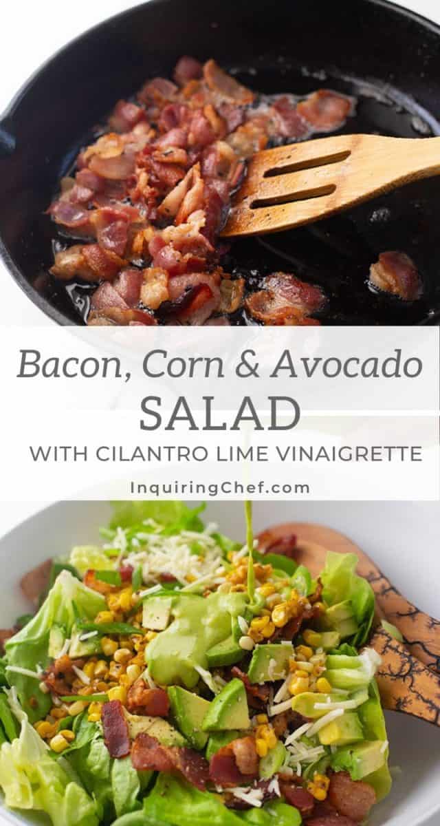bacon, corn and avocado salad