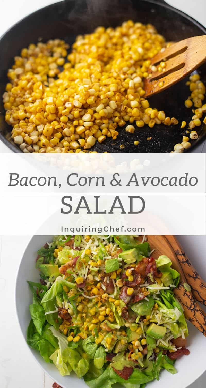bacon, corn and avocado salad
