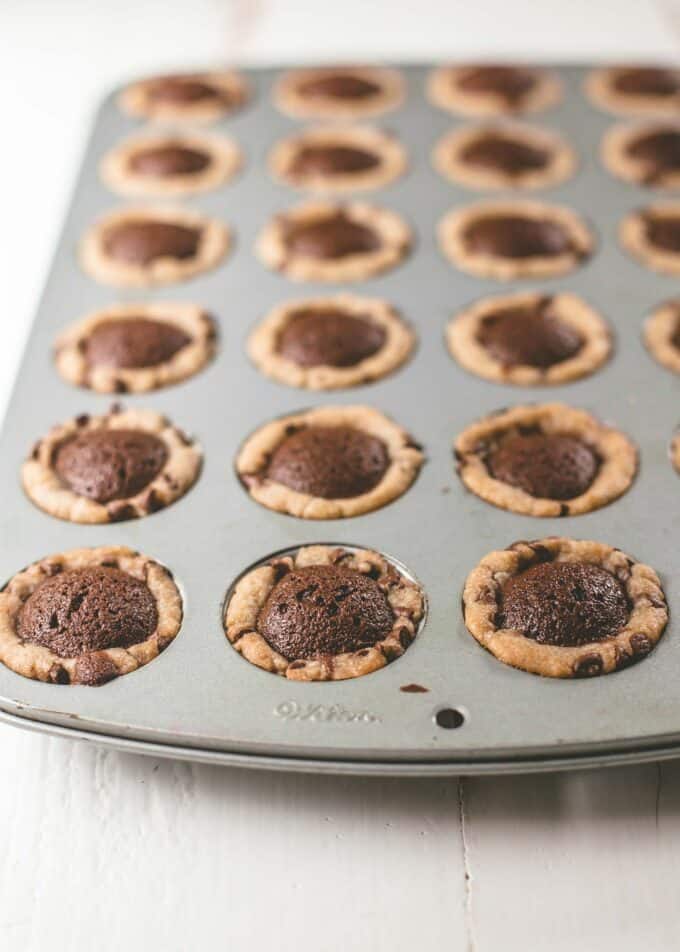 Bite-Sized Chocolate Brownies in a Muffin Tin - The Toasted Pine Nut