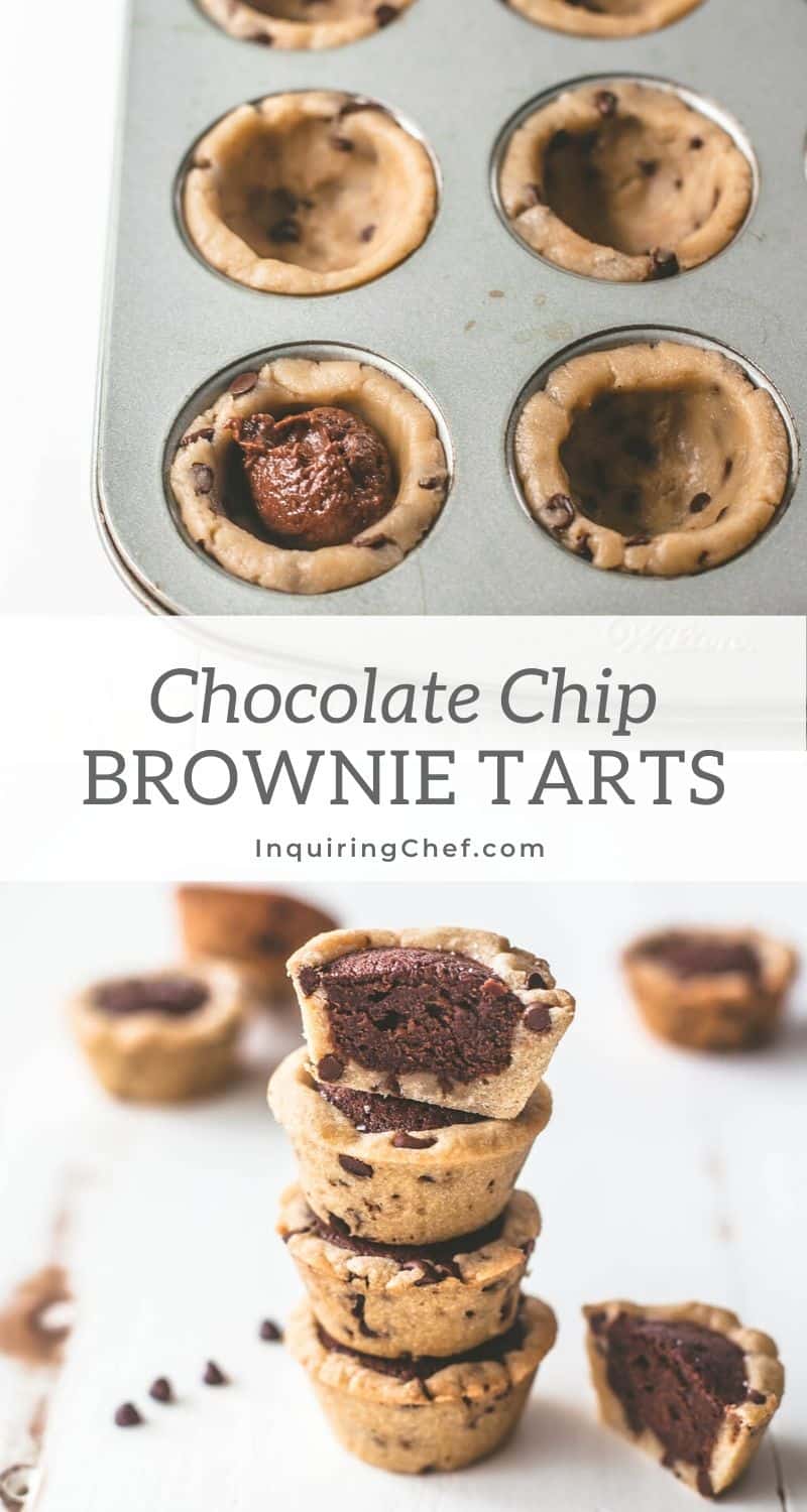 chocolate chip brownie tarts