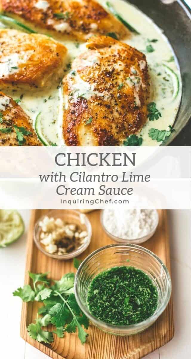 chicken with cilantro lime cream sauce
