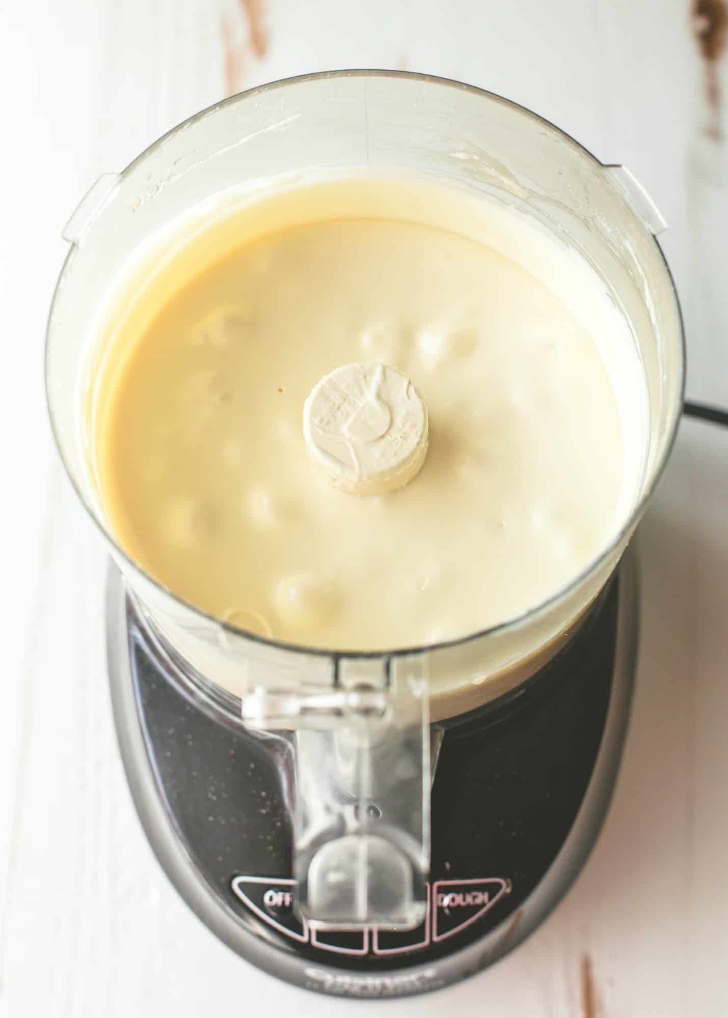 cheesecake mixture in a food processor