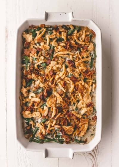 Fresh Green Bean Casserole with Bacon