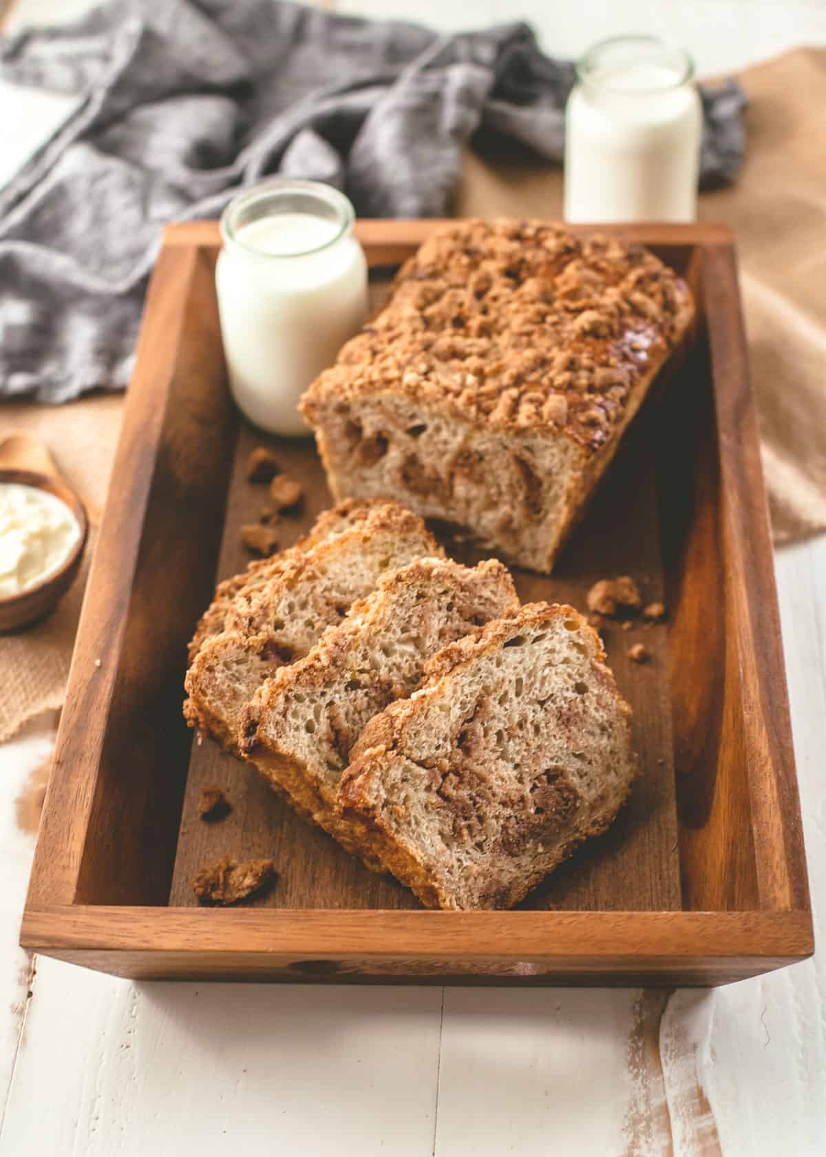 sliced cinnamon bread