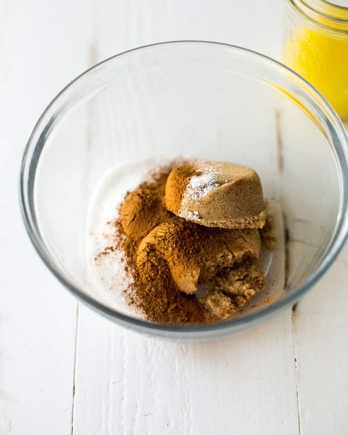 dry ingredients in a clear mixing bowl