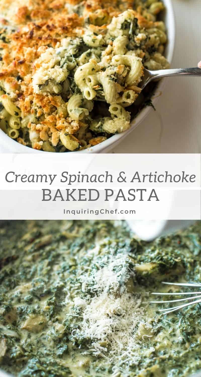 spinach and artichoke baked pasta