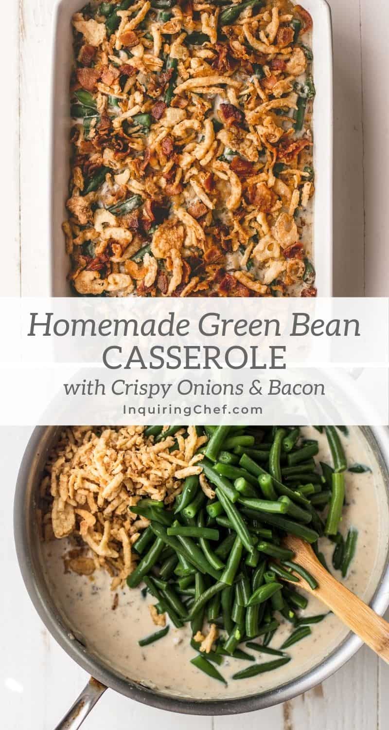 Homemade Green Bean Casserole with Bacon