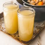 turkey stock in glass jars