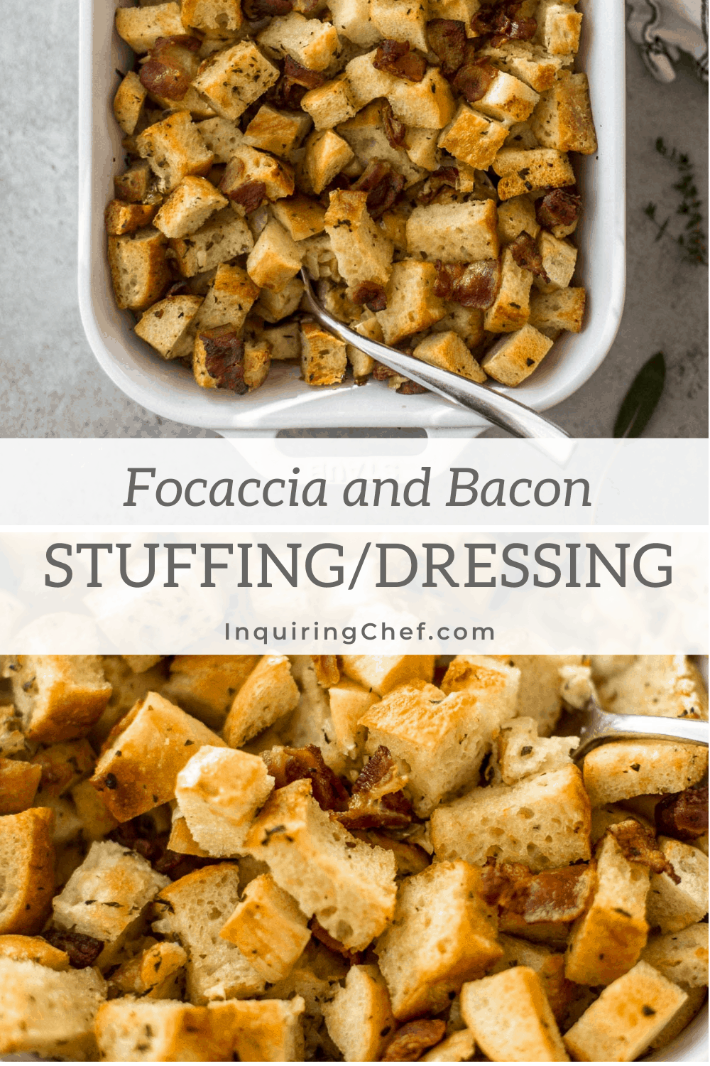 focaccia and bacon stuffing