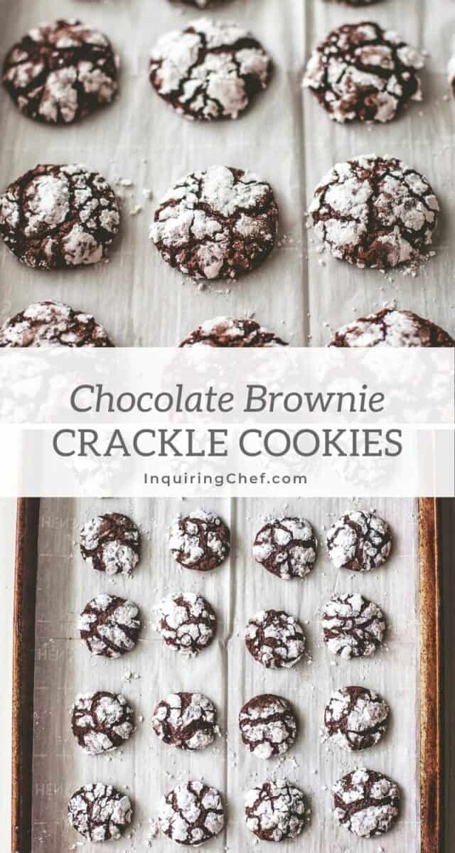 chocolate brownie crackle cookies