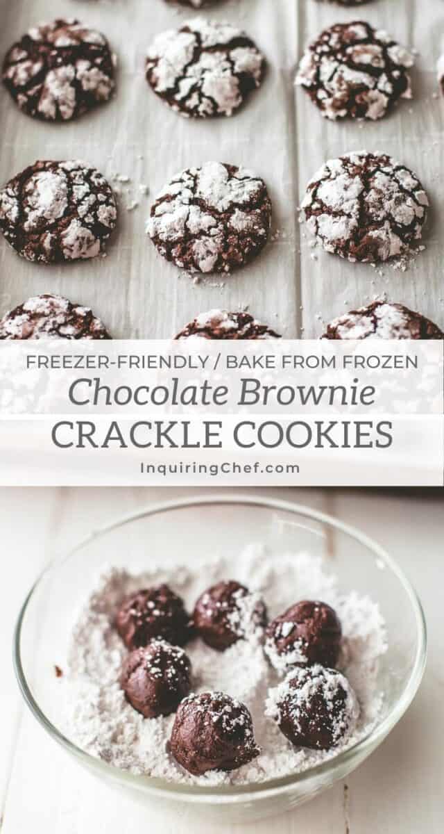 Chocolate Brownie Crackle Cookies