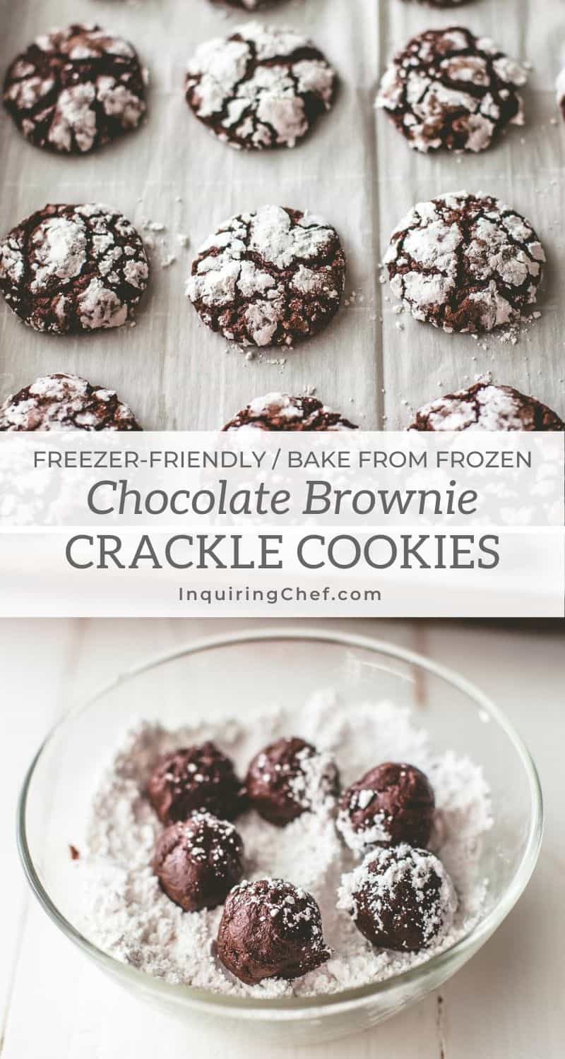 chocolate brownie crackle cookies