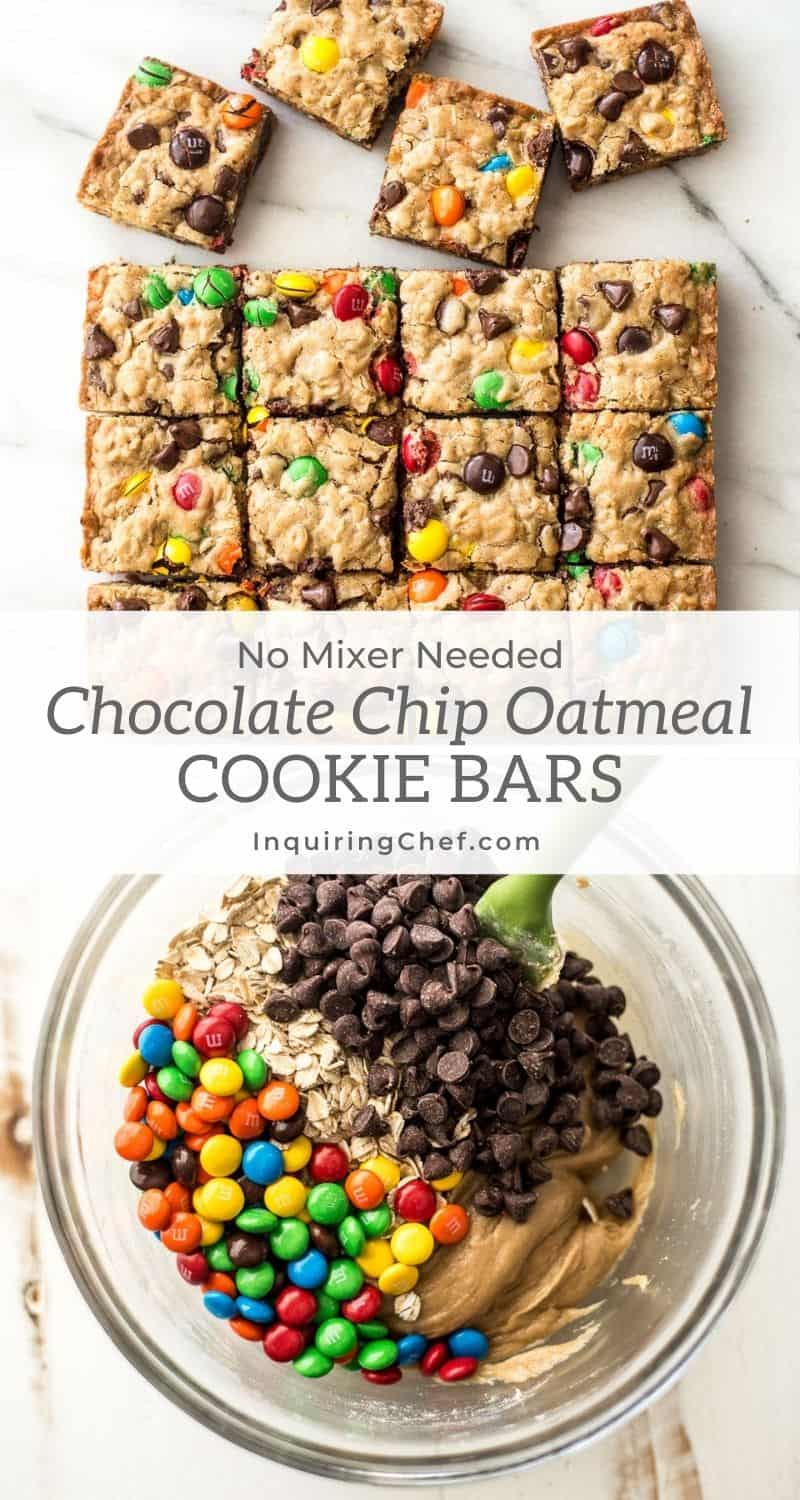 chocolate chip oatmeal cookie bars