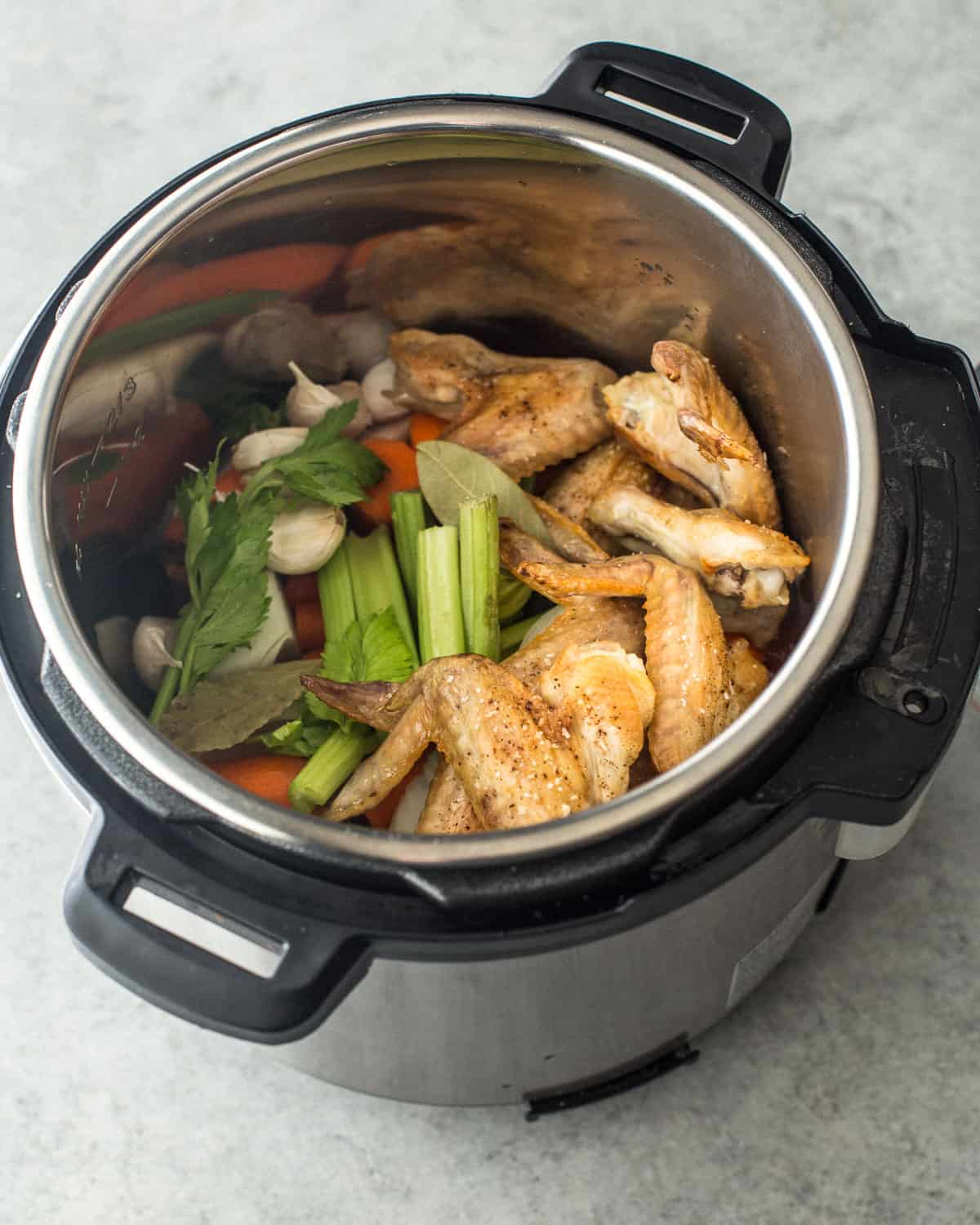 vegetables and chicken in an instant pot