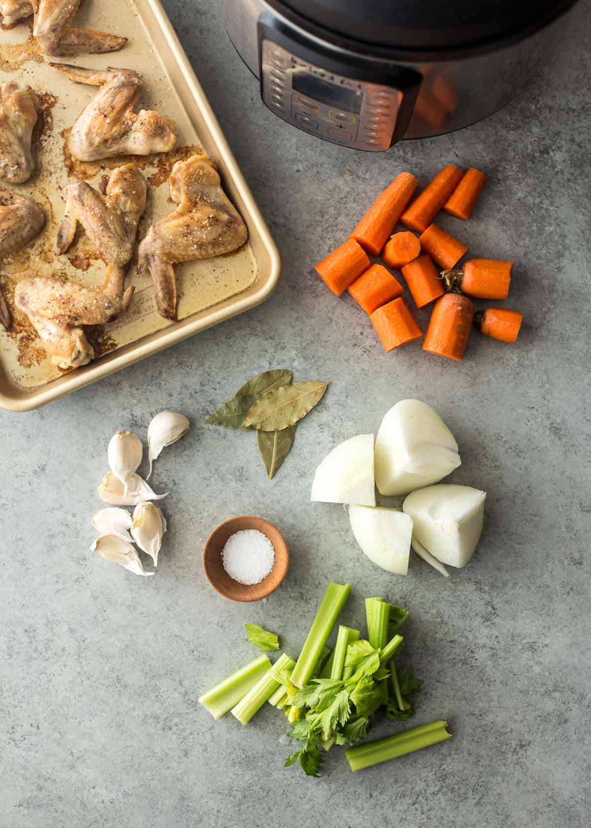 ingredients for homemade chicken stock