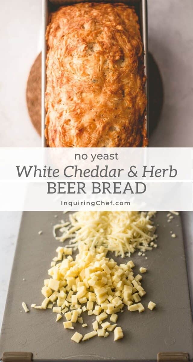 white cheddar and herb beer bread
