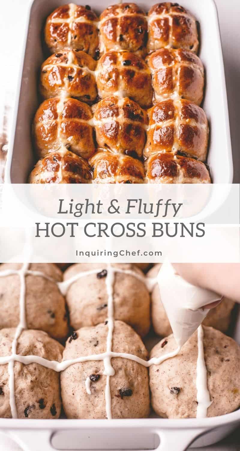 fluffy hot cross buns