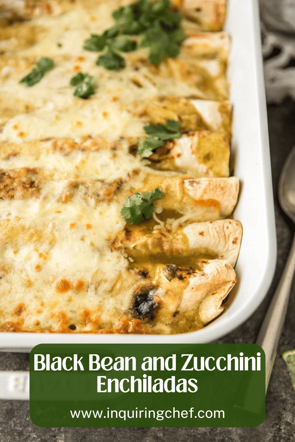 black bean and zucchini enchiladas