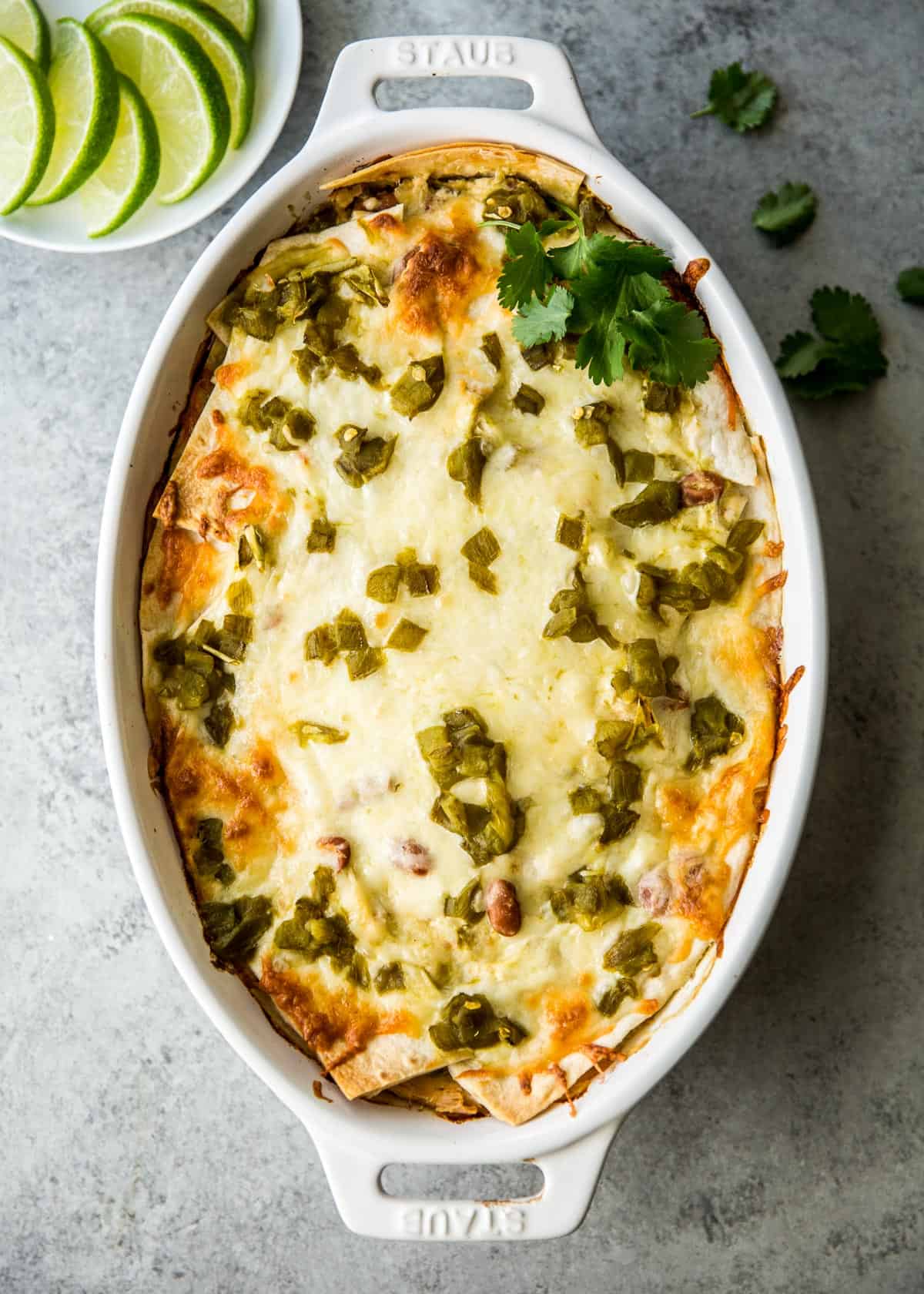 casserole in an oval baking dish