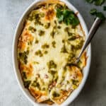 casserole in an oval baking dish