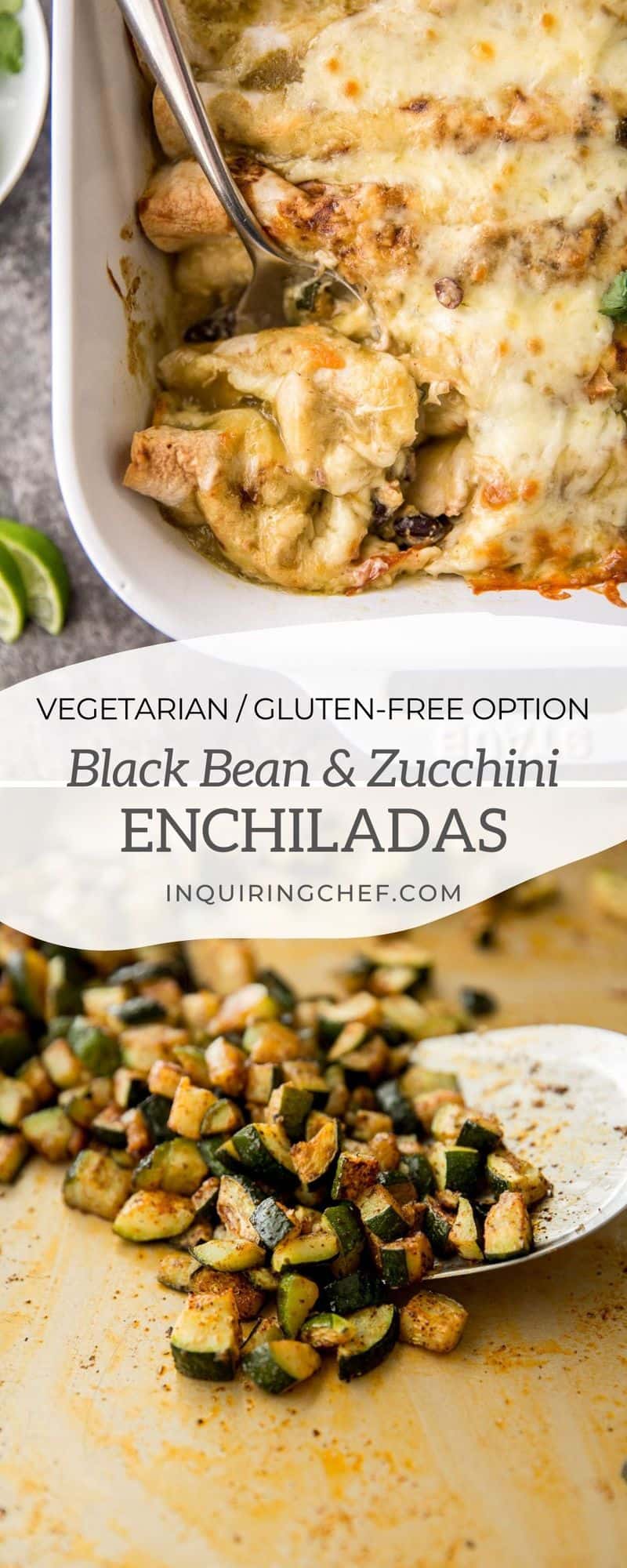black bean and zucchini enchiladas