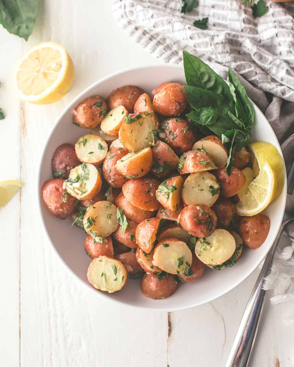 potatoes in a white bowl