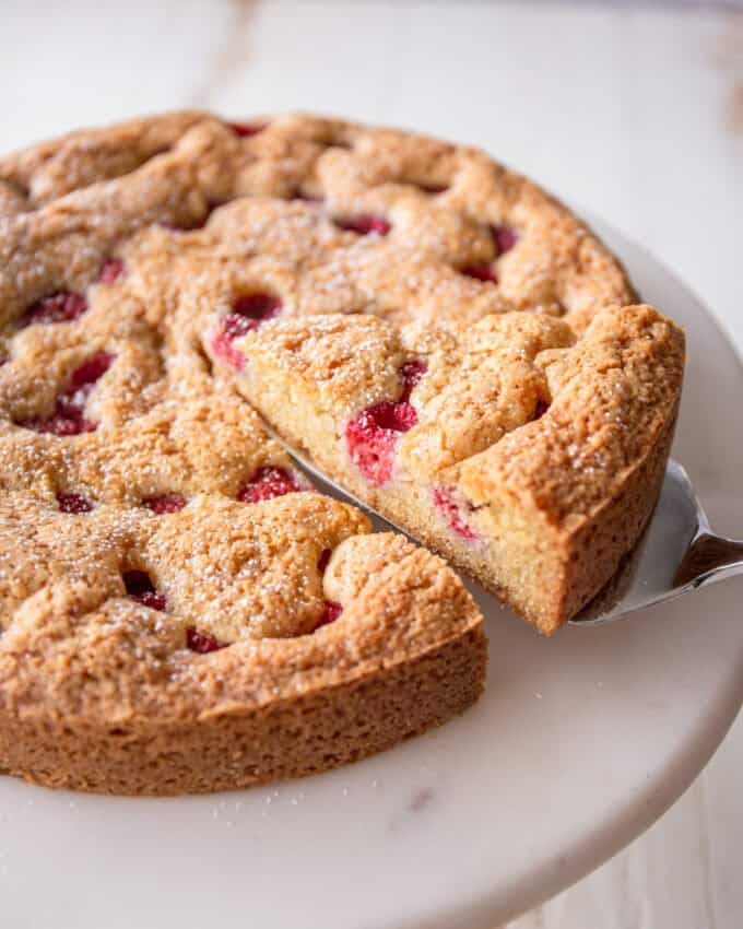 Raspberry Almond Snack Cake