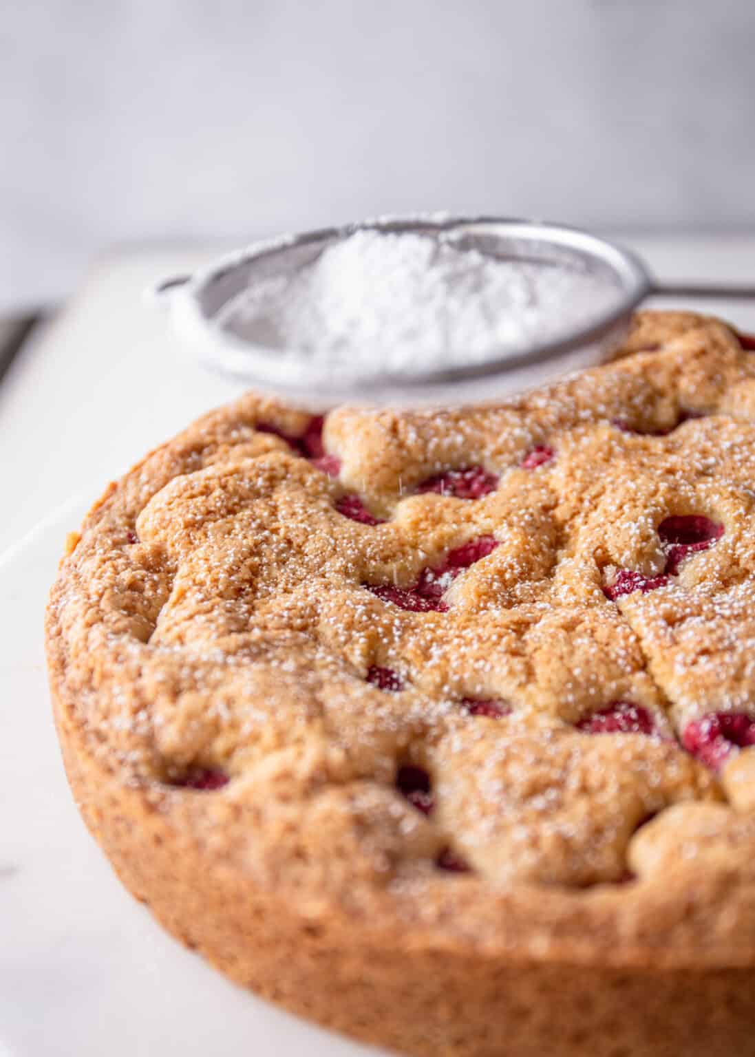 Raspberry Almond Snack Cake