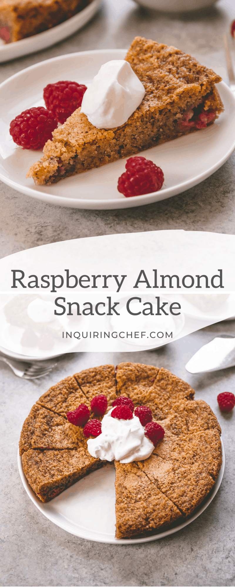 raspberry almond snack cake
