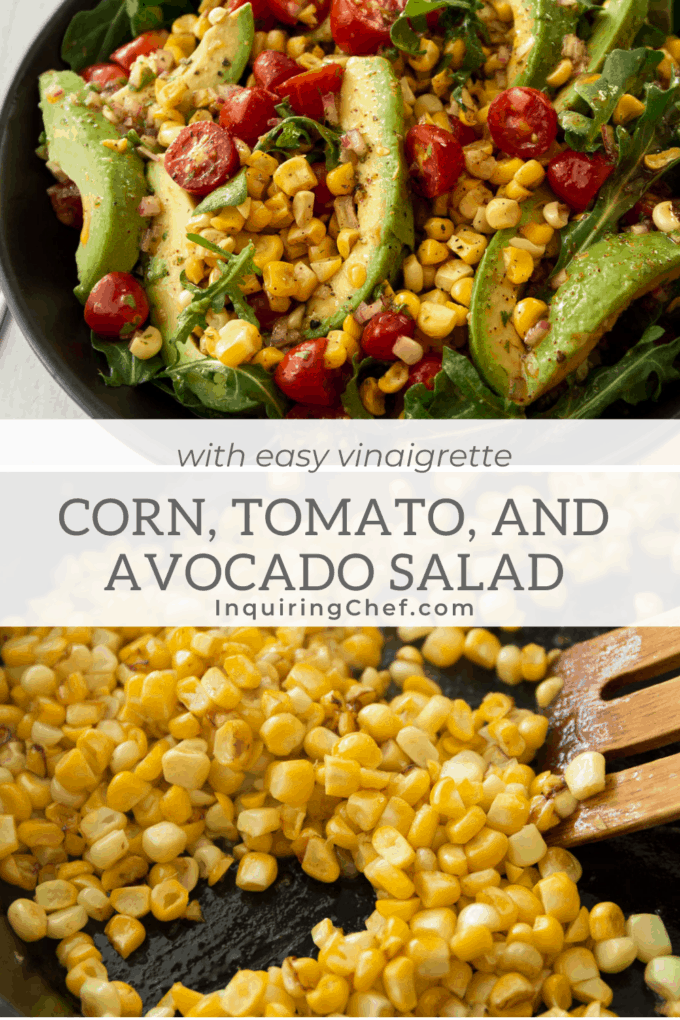 corn, tomato and avocado salad