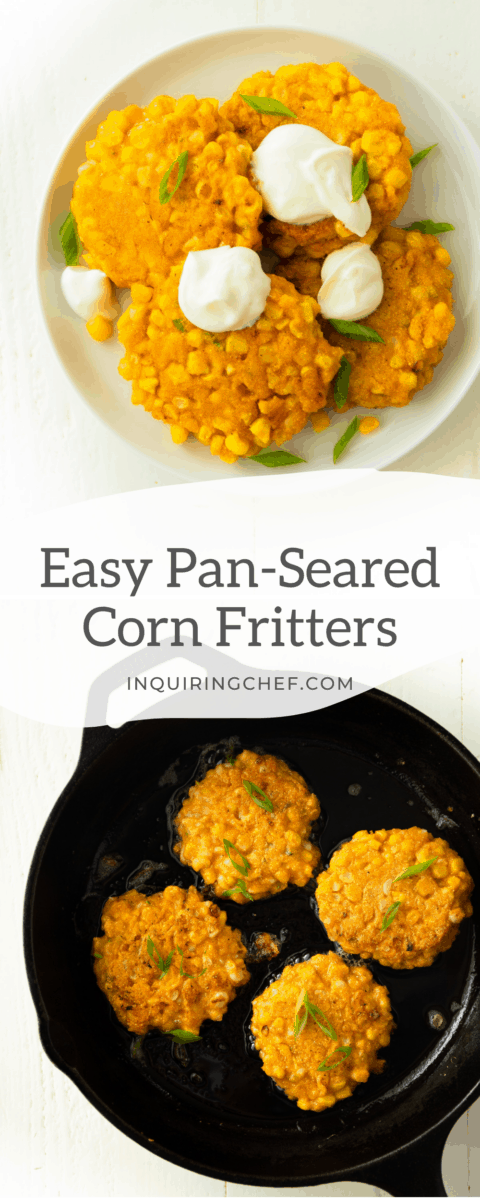 pan seared corn fritters