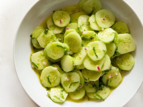 Simple Cucumber Salad with Vinegar (Marinated Cucumbers) - Perry's