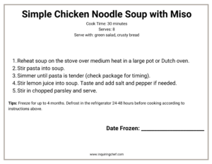 simple chicken noodle soup with miso