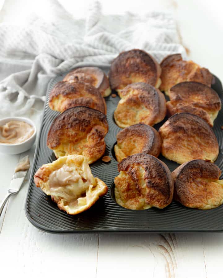Muffin Tin Popovers with Cinnamon Butter