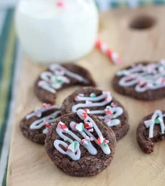 brownie cookies on a wooden table