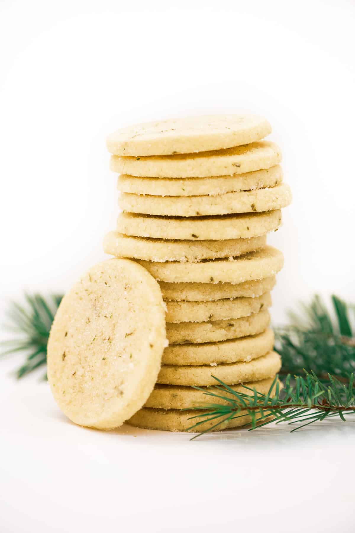 a stack of shortbread cookies