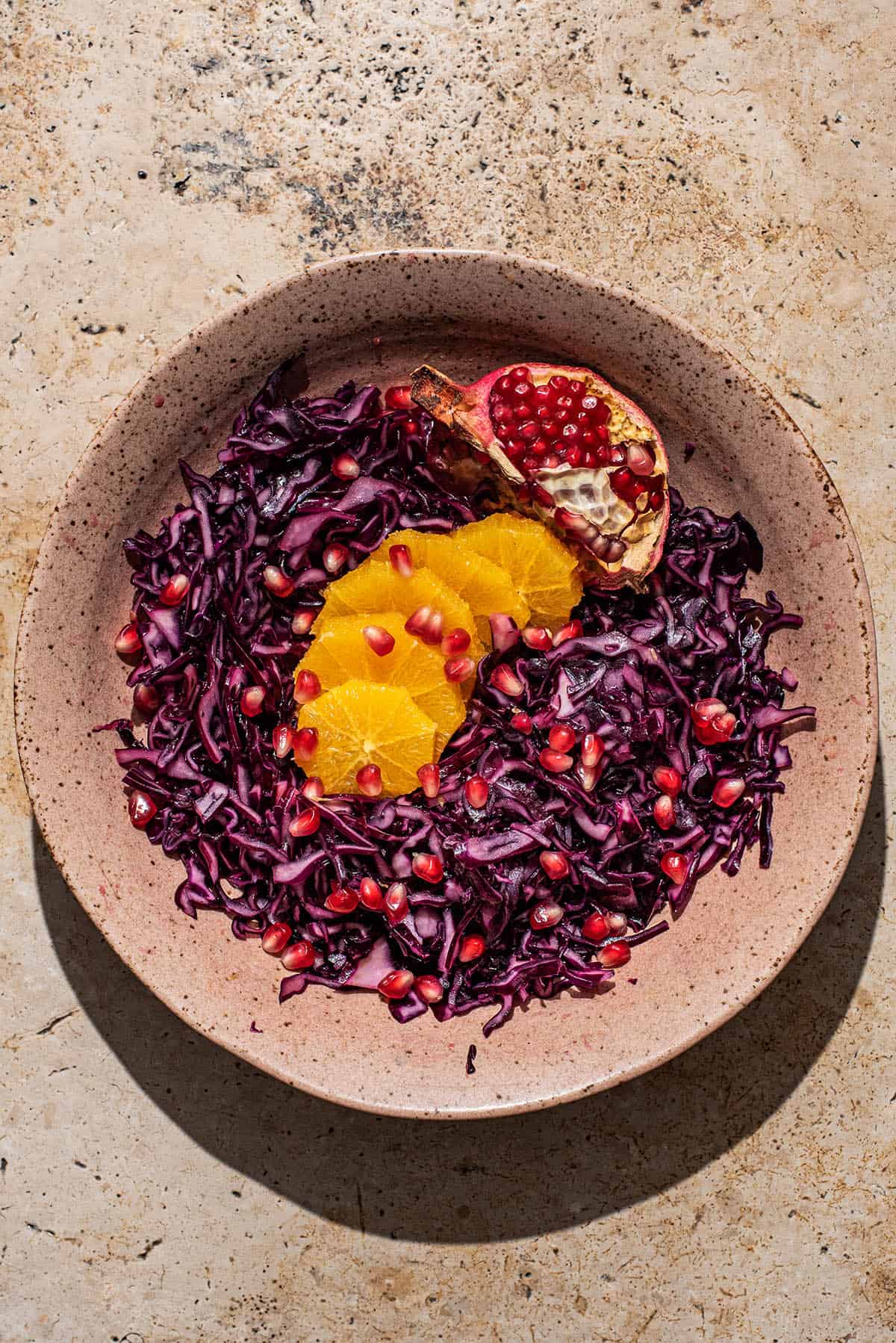 cranberry salad in a brown bowl