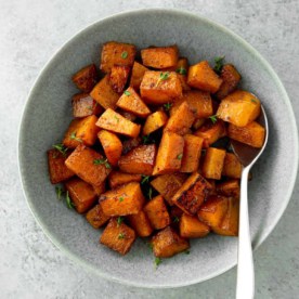 squash in a white bowl