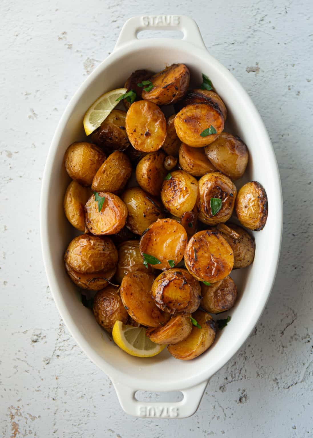 Roasted Greek Potatoes with Garlic and Herbs