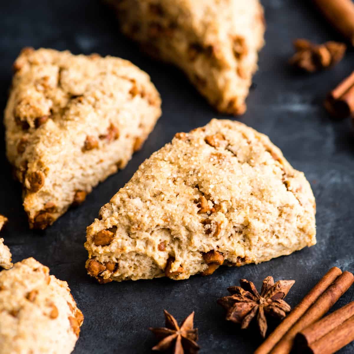 scones on a grey countertop