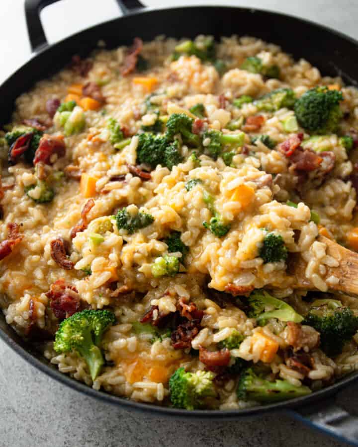 Broccoli and Cheddar Baked Risotto